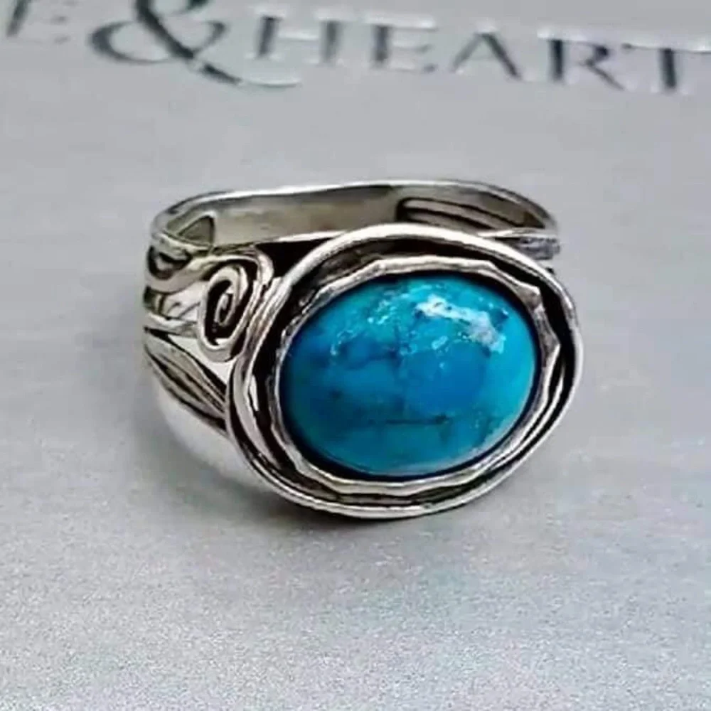 Grace & Heart DREAM ON TURQUOISE RING Size 5 .925 Sterling Silver SUMMER VIBES